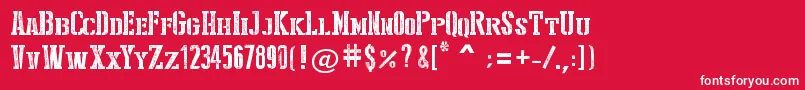 Шрифт Stencil Style New – белые шрифты на красном фоне