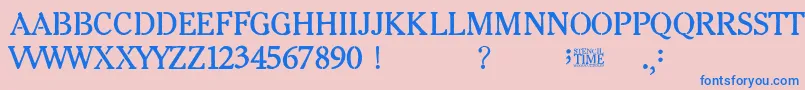 Lisätietoja Stencil Time-fontista Stencil Time-fontti – siniset fontit vaaleanpunaisella taustalla