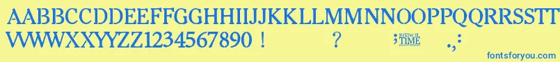 Police Stencil Time – polices bleues sur fond jaune