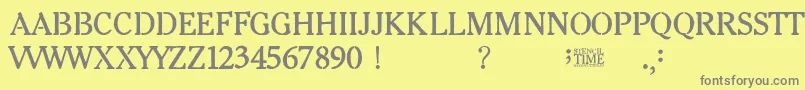 Stencil Time-Schriftart – Graue Schriften auf gelbem Hintergrund