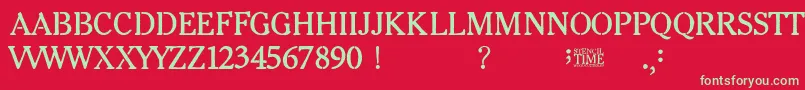 Stencil Time-fontti – vihreät fontit punaisella taustalla