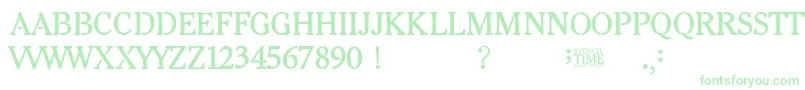 Stencil Time-Schriftart – Grüne Schriften auf weißem Hintergrund