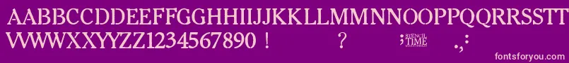 Stencil Time Font – Pink Fonts on Purple Background