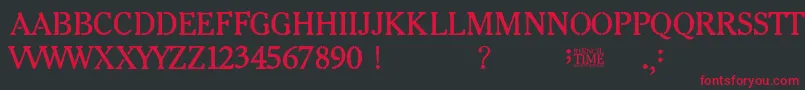 Stencil Time Font – Red Fonts on Black Background