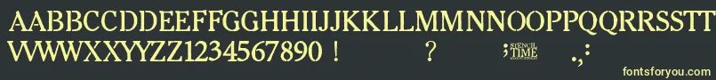 Stencil Time Font – Yellow Fonts on Black Background