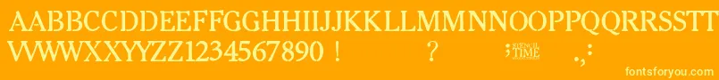Stencil Time Font – Yellow Fonts on Orange Background