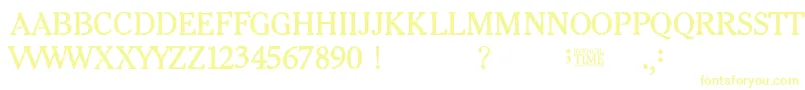 フォントStencil Time – 白い背景に黄色の文字