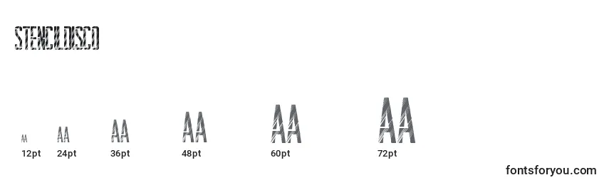 Размеры шрифта StencilDisco
