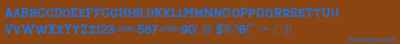 Stengkol 01 Font – Blue Fonts on Brown Background