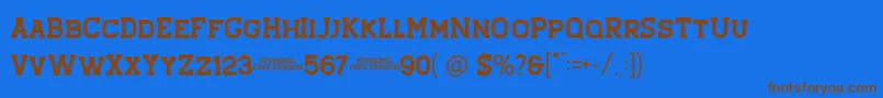 Stengkol 01 Font – Brown Fonts on Blue Background