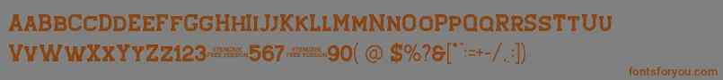 Stengkol 01 Font – Brown Fonts on Gray Background
