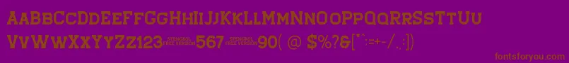 Stengkol 01 Font – Brown Fonts on Purple Background