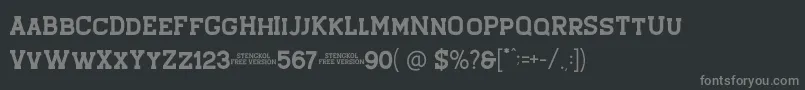 Stengkol 01 Font – Gray Fonts on Black Background