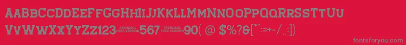 Stengkol 01 Font – Gray Fonts on Red Background