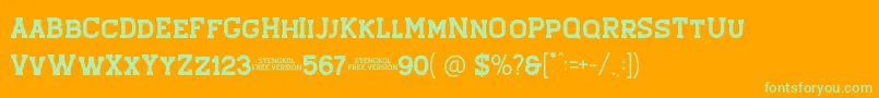 Stengkol 01 Font – Green Fonts on Orange Background