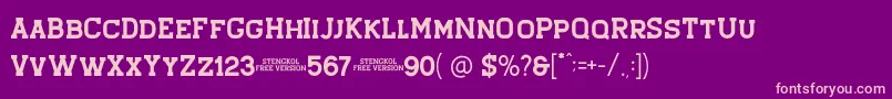 Stengkol 01 Font – Pink Fonts on Purple Background