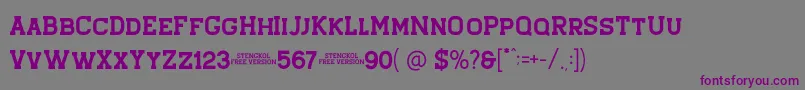 Lisätietoja Stengkol 01-fontista Stengkol 01-fontti – violetit fontit harmaalla taustalla