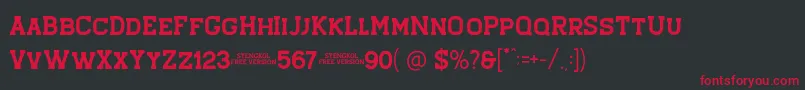 Stengkol 01 Font – Red Fonts on Black Background