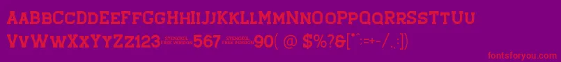 Stengkol 01 Font – Red Fonts on Purple Background
