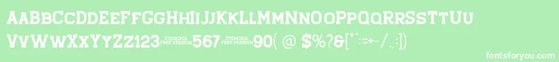 Stengkol 01 Font – White Fonts on Green Background