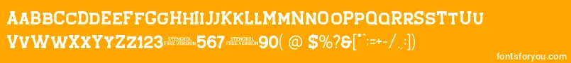 Stengkol 01 Font – White Fonts on Orange Background