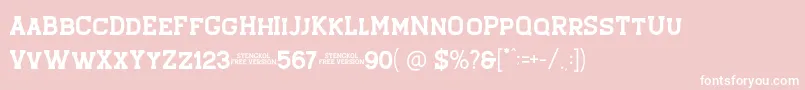 Stengkol 01 Font – White Fonts on Pink Background