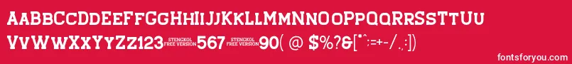 Stengkol 01 Font – White Fonts on Red Background