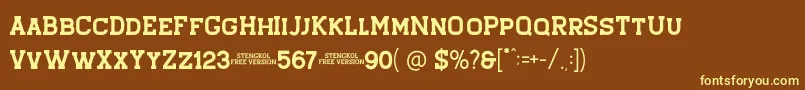 Stengkol 01 Font – Yellow Fonts on Brown Background
