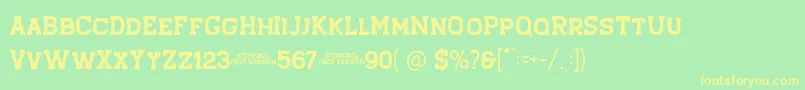 Stengkol 01 Font – Yellow Fonts on Green Background
