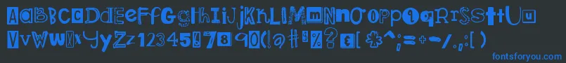DjbRansomNote Font – Blue Fonts on Black Background