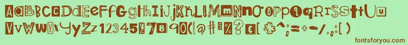 DjbRansomNote Font – Brown Fonts on Green Background