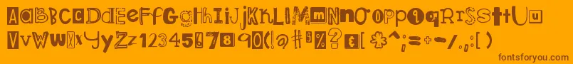 DjbRansomNote Font – Brown Fonts on Orange Background