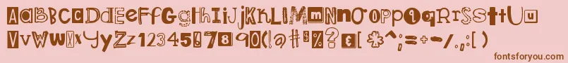 DjbRansomNote Font – Brown Fonts on Pink Background