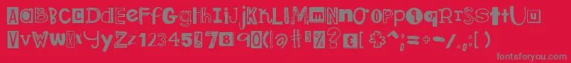 DjbRansomNote Font – Gray Fonts on Red Background