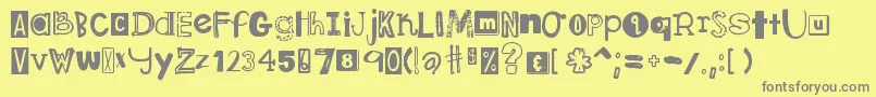 DjbRansomNote Font – Gray Fonts on Yellow Background