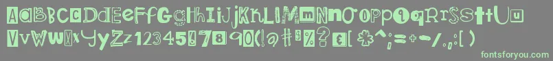 DjbRansomNote Font – Green Fonts on Gray Background