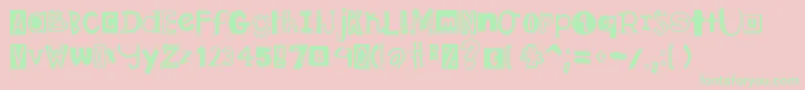 DjbRansomNote Font – Green Fonts on Pink Background