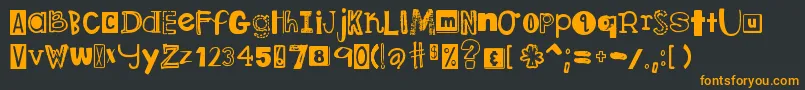 DjbRansomNote Font – Orange Fonts on Black Background