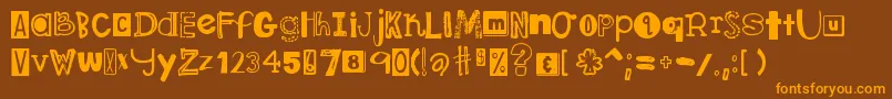 DjbRansomNote Font – Orange Fonts on Brown Background