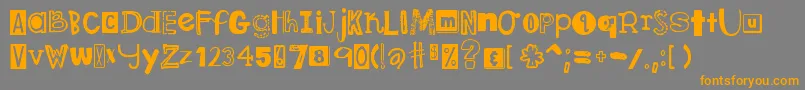 DjbRansomNote Font – Orange Fonts on Gray Background