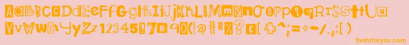 DjbRansomNote Font – Orange Fonts on Pink Background