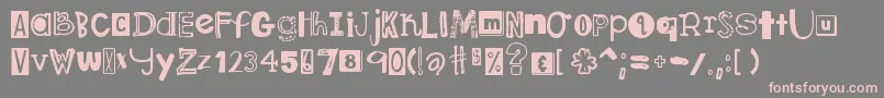DjbRansomNote Font – Pink Fonts on Gray Background
