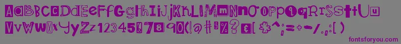 DjbRansomNote Font – Purple Fonts on Gray Background