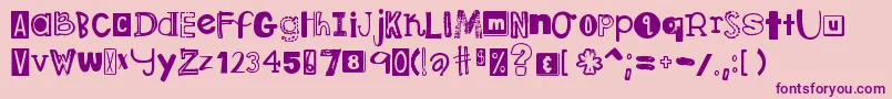 DjbRansomNote Font – Purple Fonts on Pink Background