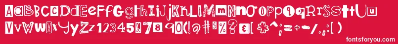 Czcionka DjbRansomNote – białe czcionki na czerwonym tle