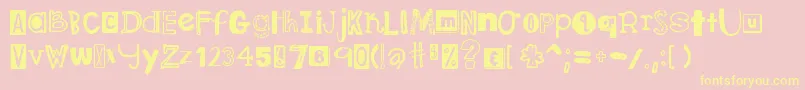 DjbRansomNote Font – Yellow Fonts on Pink Background