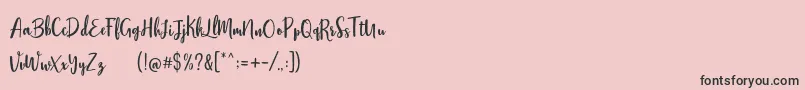 Stephanie Script-Schriftart – Schwarze Schriften auf rosa Hintergrund