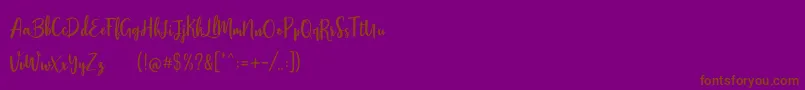 Stephanie Script Font – Brown Fonts on Purple Background
