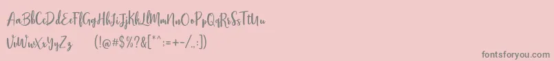 Stephanie Script Font – Gray Fonts on Pink Background