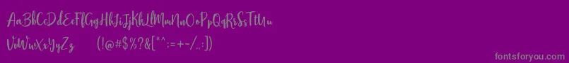 Stephanie Script Font – Gray Fonts on Purple Background